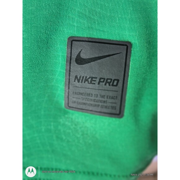 Men’s Nike Pro Green Dri Fit Sleeveless Shirt Fitted XL Basketball - Picture 2 of 8